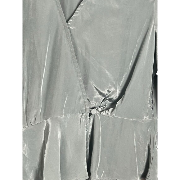 Madewell‎  Bell-Sleeve Wrap Top Blue-Gray Size 4 New  NP057 Faded river - Picture 5 of 14